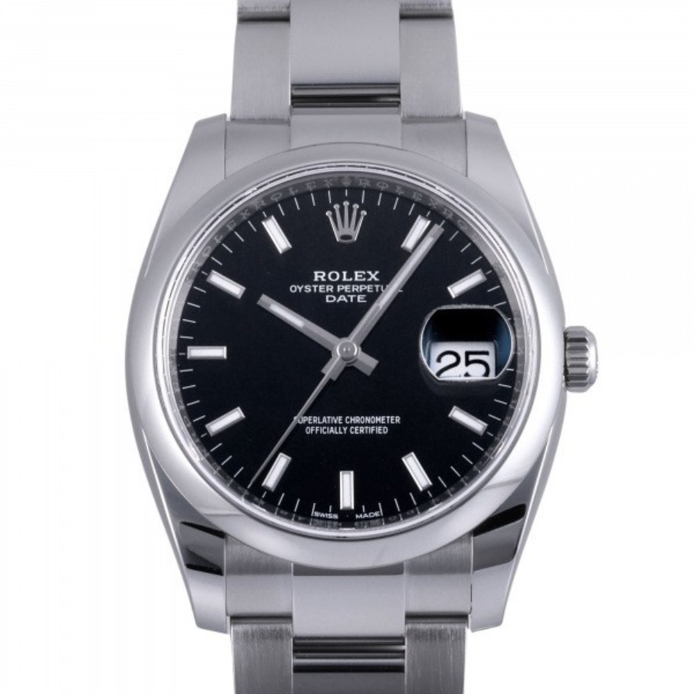 Rolex ROLEX Oyster Perpetual Date 115200 Black Dial Used Watch Men's - Picture 1 of 3